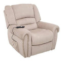Wide Power Recliner Beige Microfiber K967562