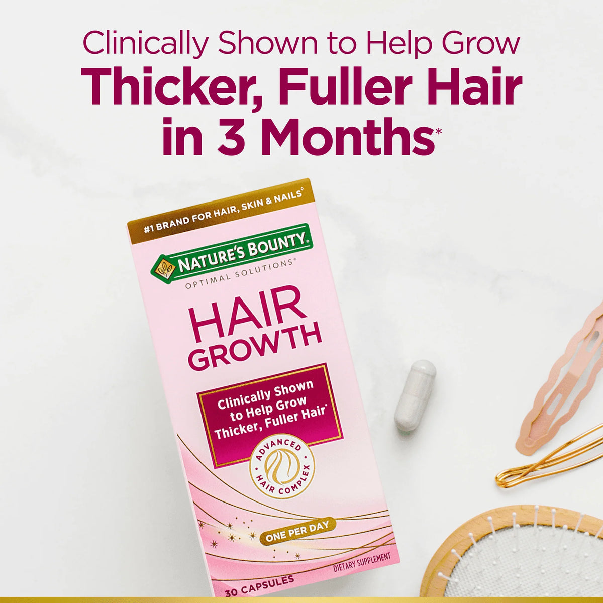 30 Capsules Hair Growth Supplement with Biotin C14628