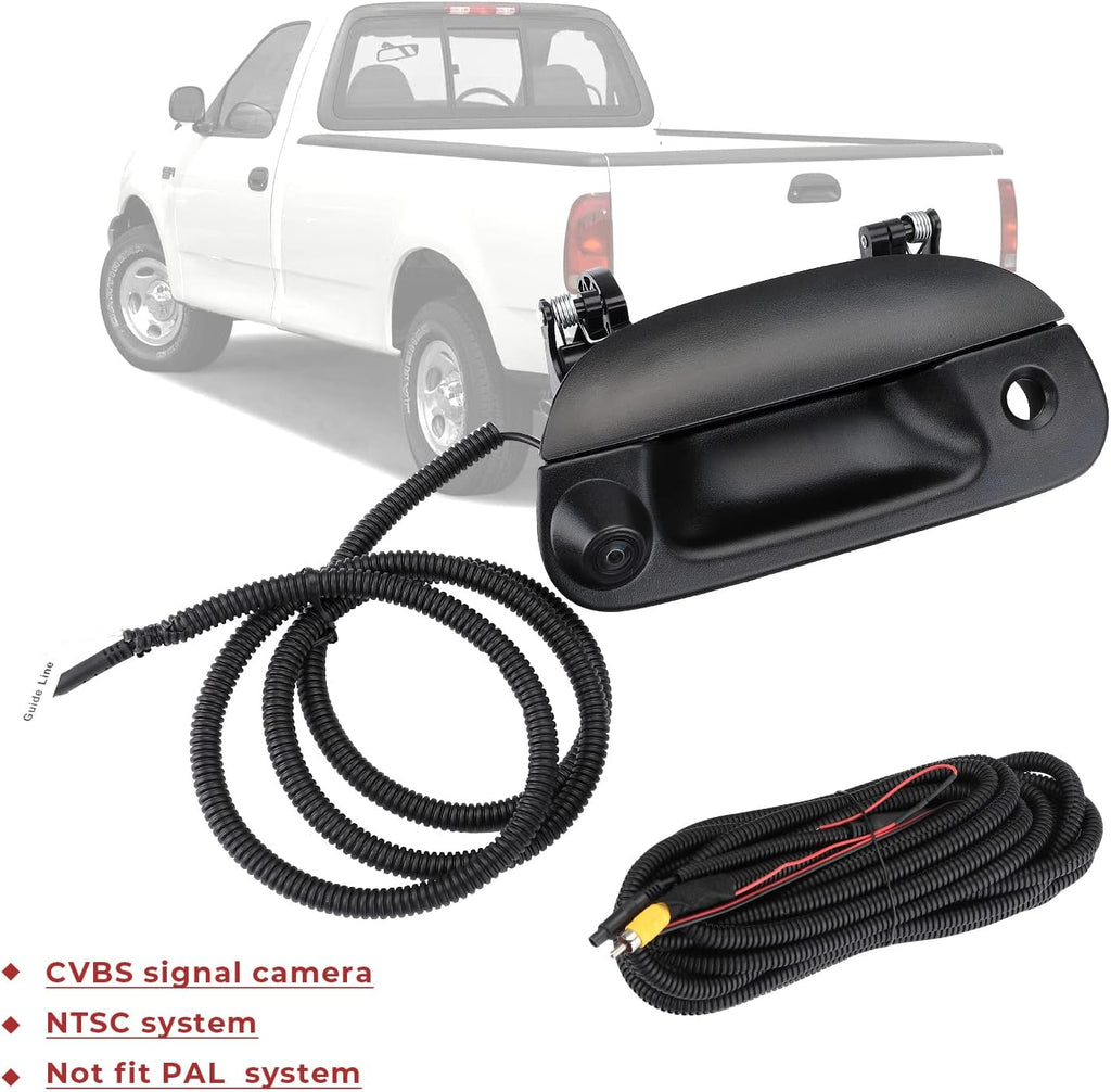 Backup Camera Compatible with 1997-2003 F150 1998-2007 F250 F350 F450 F550 Tailgate Handle Reverse Camera N8694