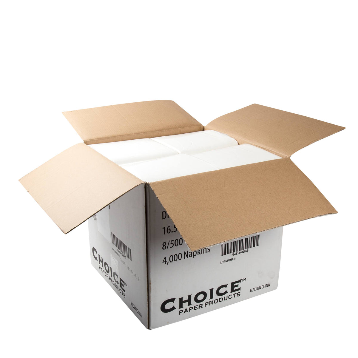 White 1-Ply Dinner Napkins, Case of 4000 Q817509