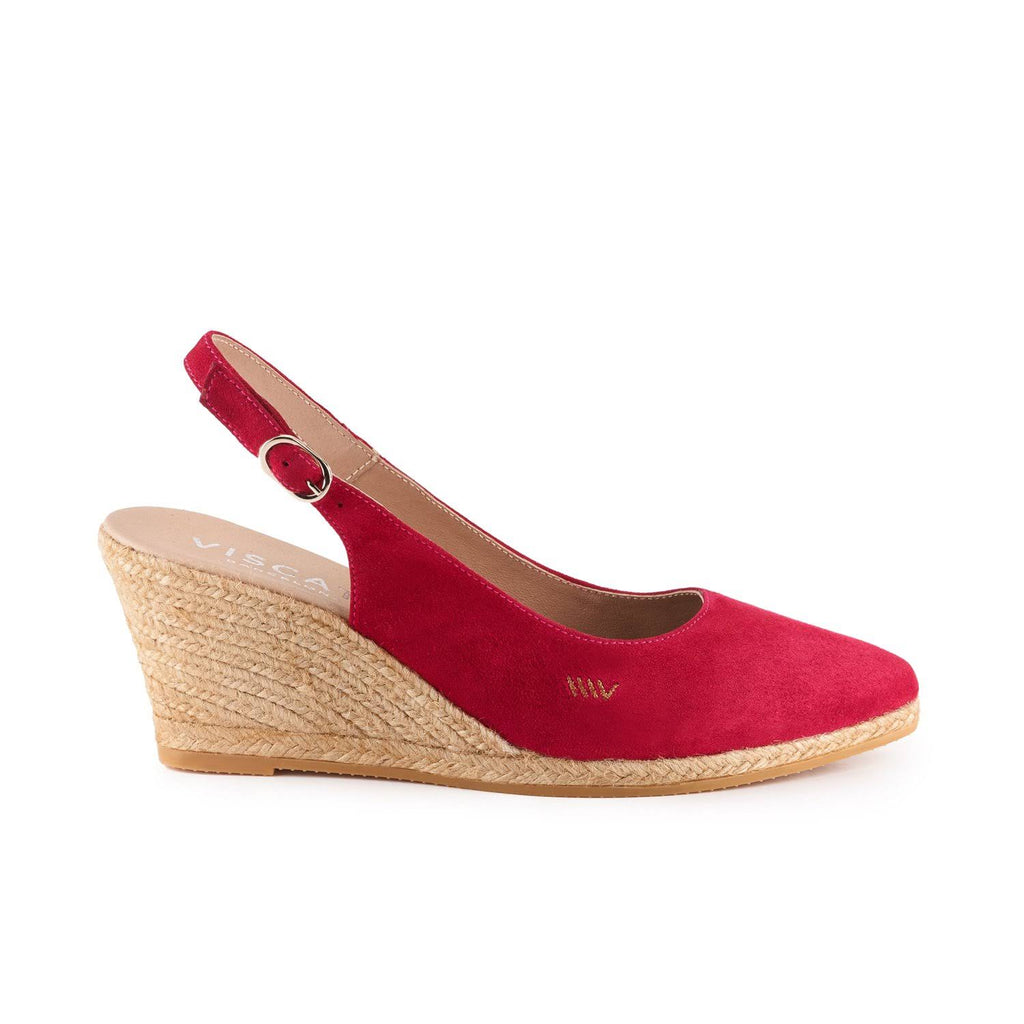 Suede Slingback Buckle Wedges Z6484
