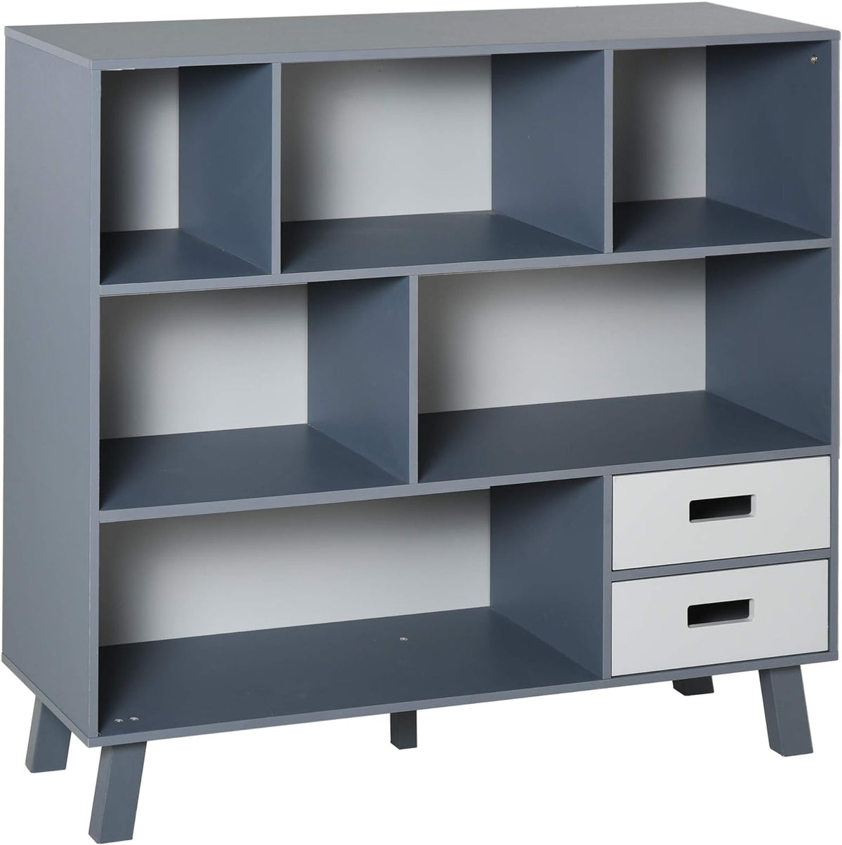 Blue 3-Tier Kids Bookcase with Drawers P9636