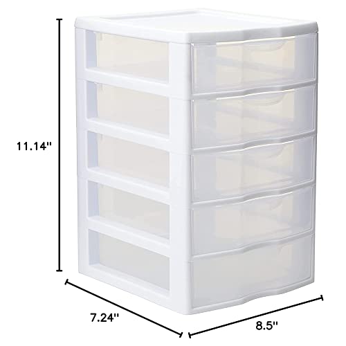 White 5 Drawer Desktop Storage Unit, 12-Pack Q604050