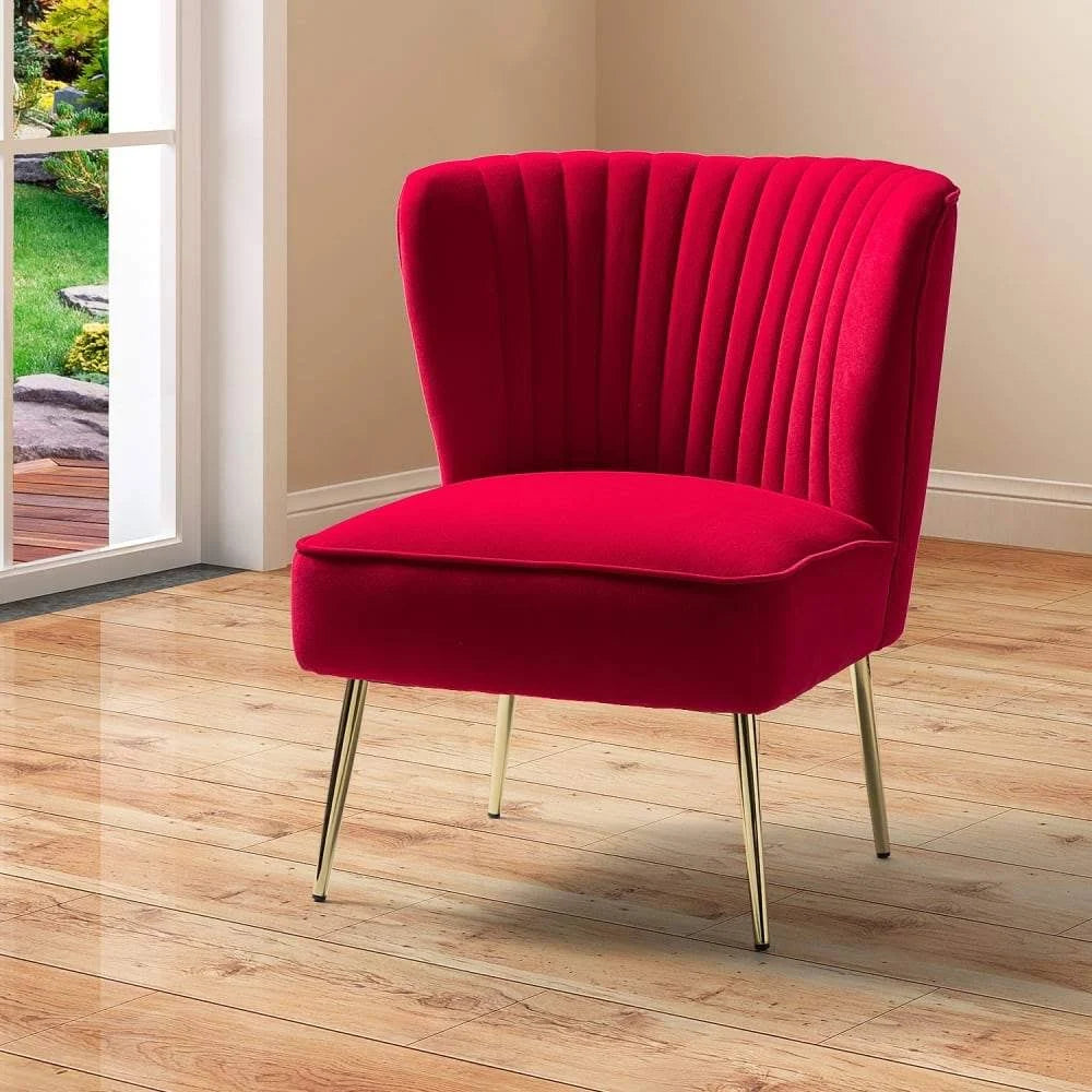Fuchsia Gold Legs Velvet Side Chair J9203