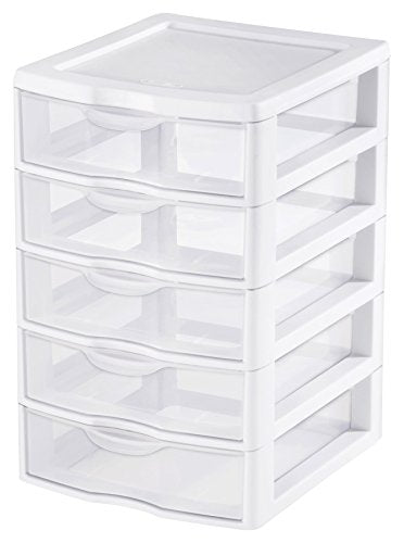 White 5 Drawer Desktop Storage Unit, 12-Pack Q604050
