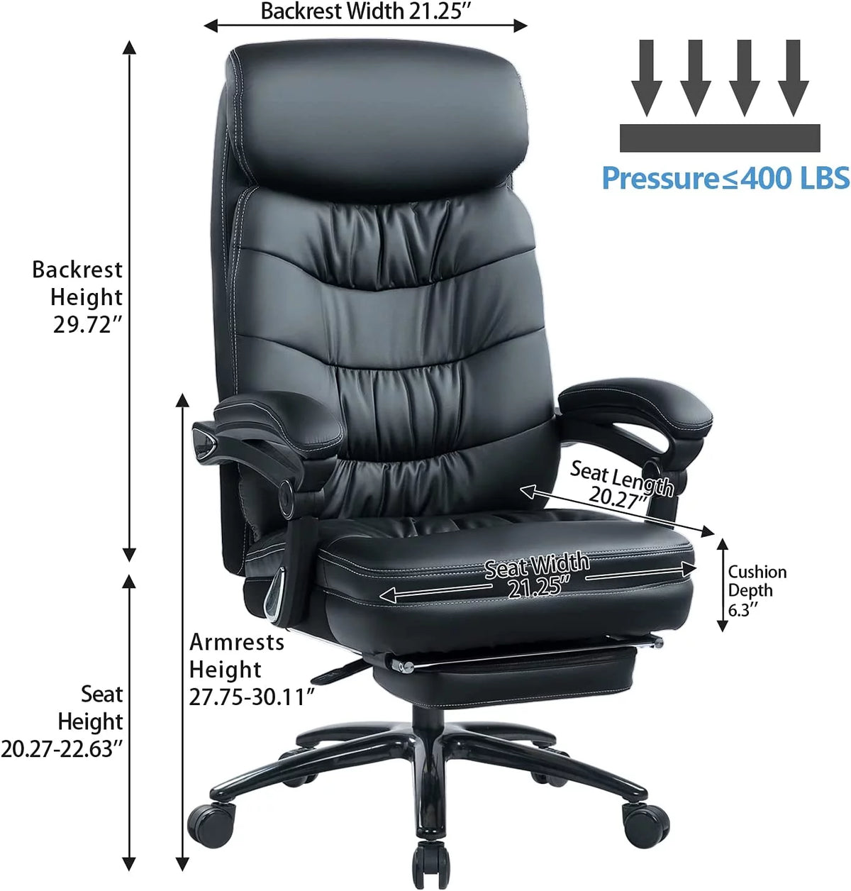 Oversized Office Chair with Foot Rest P62169