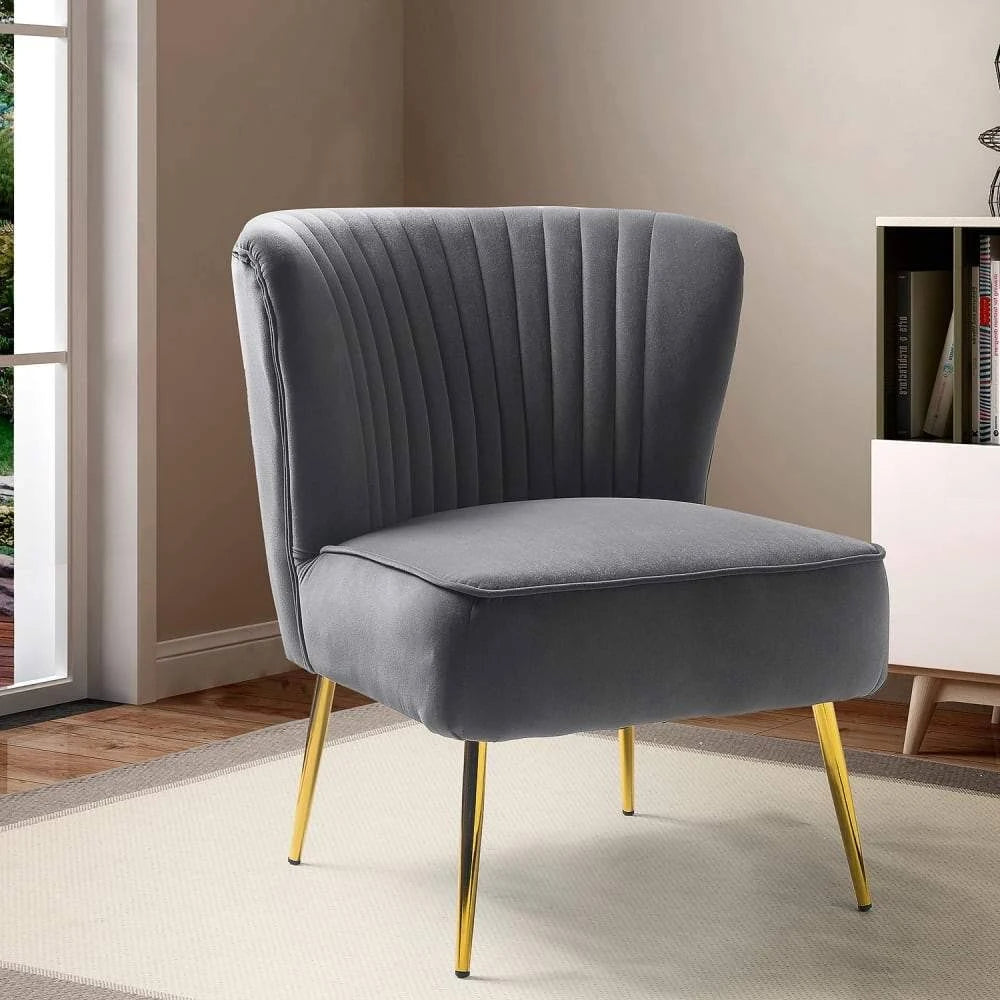 Fuchsia Gold Legs Velvet Side Chair J9203