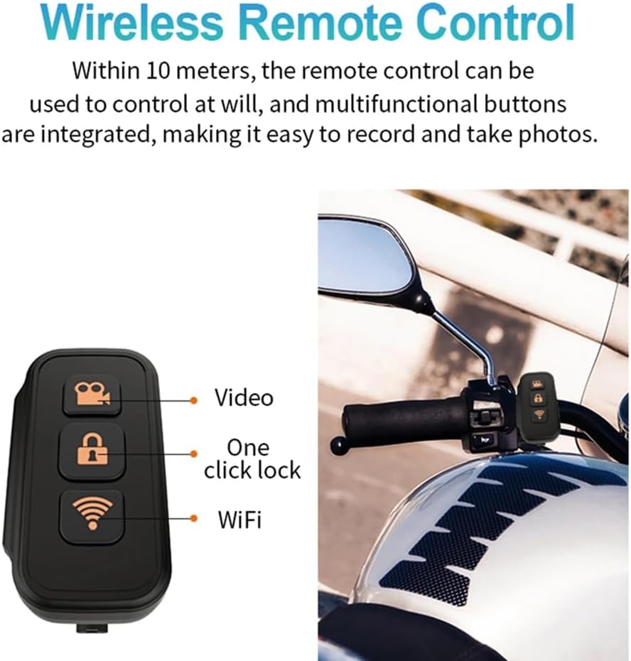 Motorcycle 2K Dash Cam with Front & Rear Camera V7674