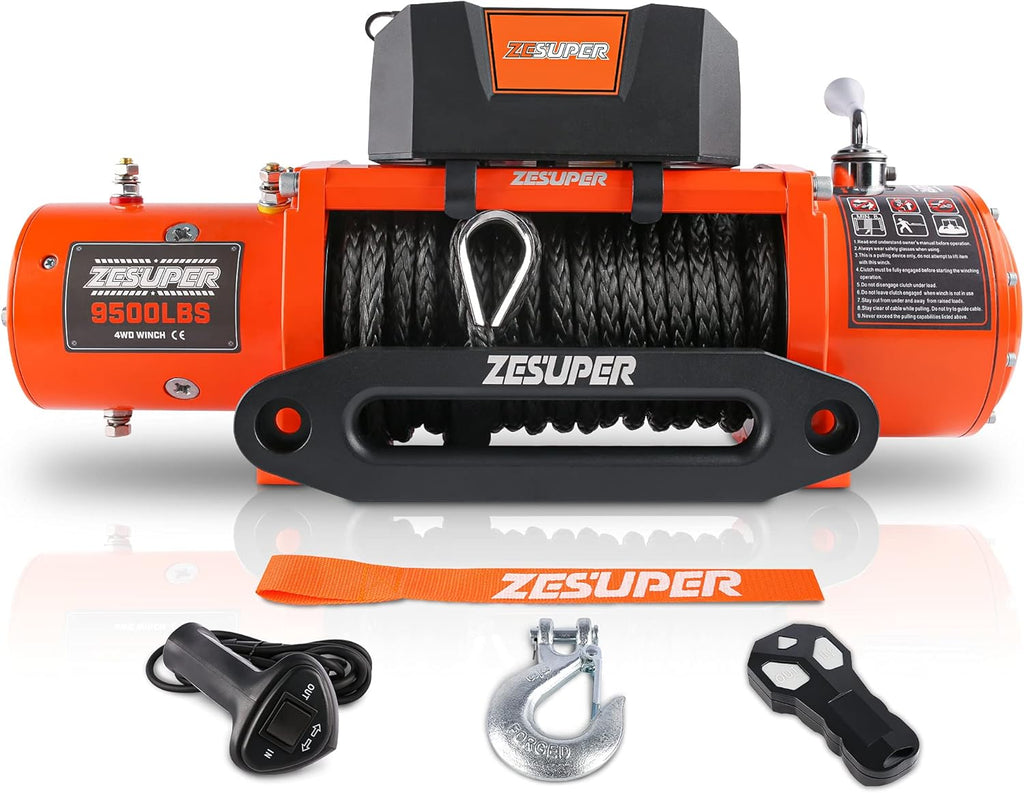 9500 lbs Waterproof Electric Winch with Hawse Fairlead B321