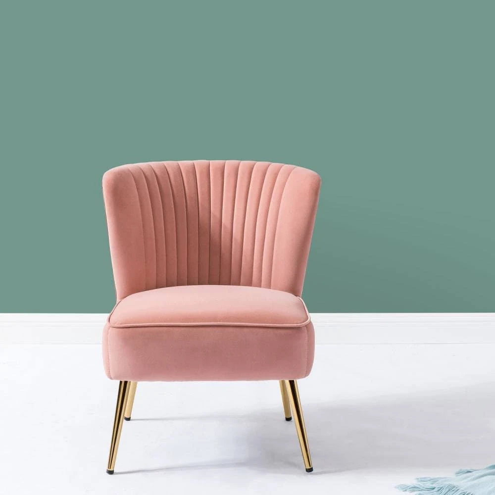 Fuchsia Gold Legs Velvet Side Chair J9203
