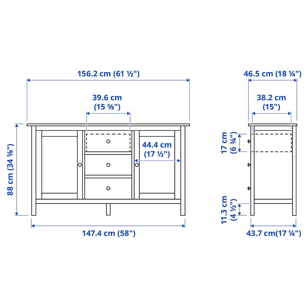 Dark Gray stained Sideboard D53680