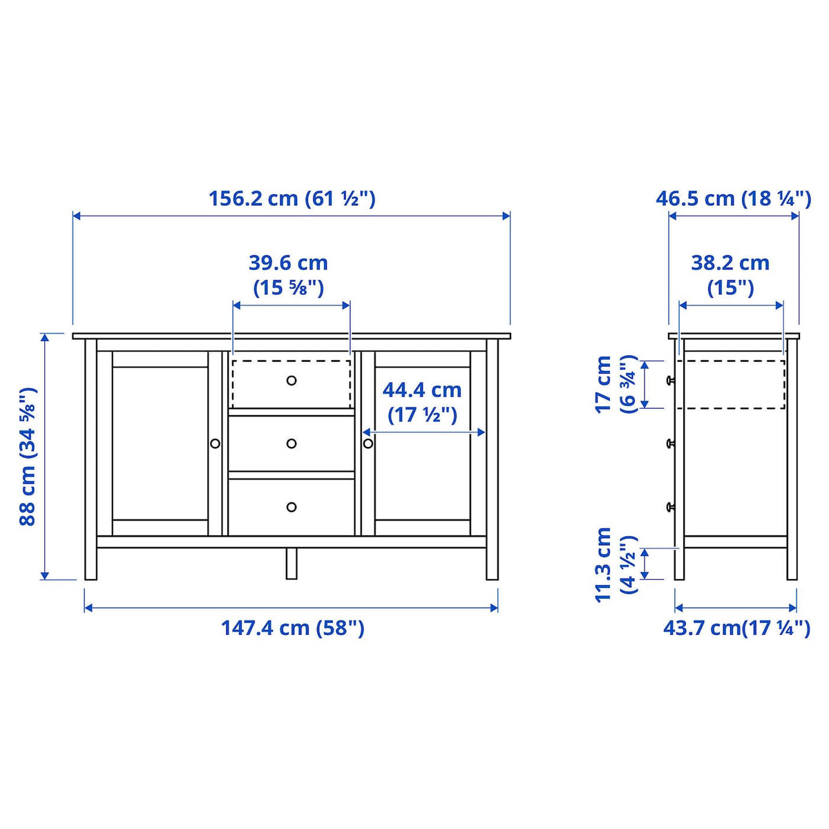 Dark Gray stained Sideboard D53680
