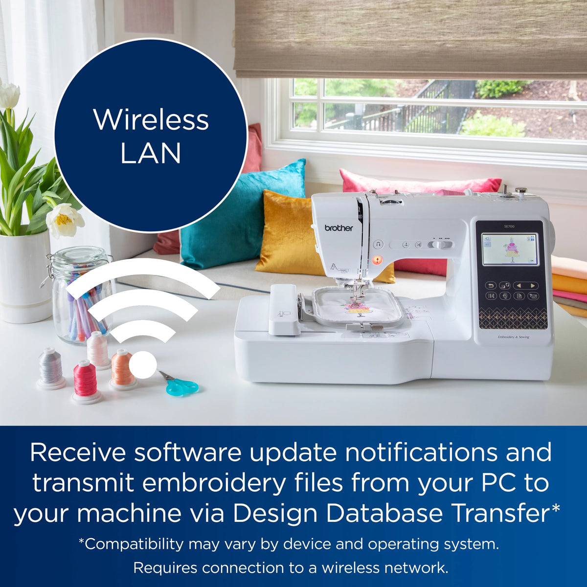 Computerized Sewing & Embroidery Machine with Built-in Designs & Wireless Connectivity L658622