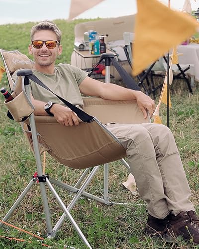 Oversized Folding Hammock Camping Chair with Cup Holder T379658