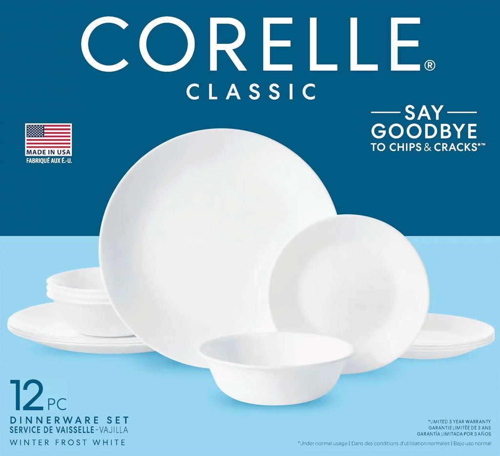 12-Piece White Round Dinnerware Set K65099