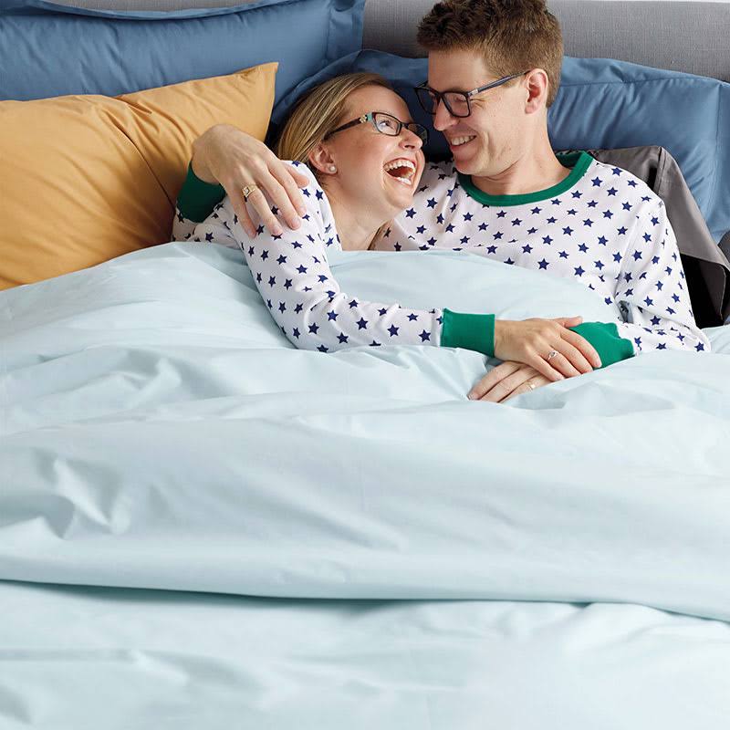 Navy Solid Cotton Percale King Duvet Cover B566