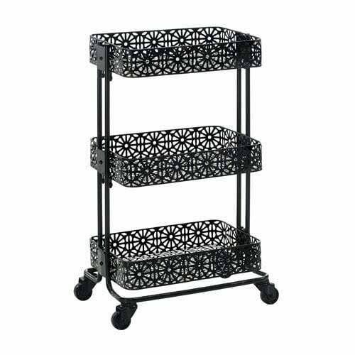 Black Metal Three Tier Cart Y83391