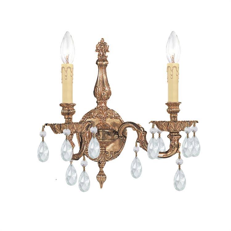 2 Light Crystal Brass Wall Mount N992