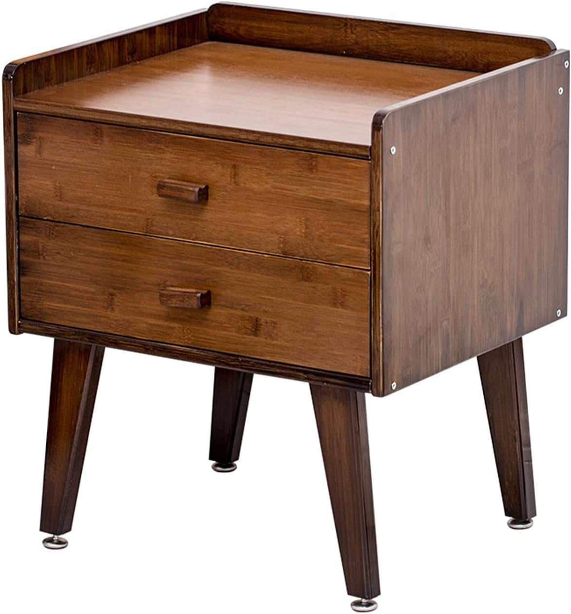 White High Gloss LED Nightstand with 2 Drawers J7462