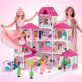 4-Story 12 Rooms Dollhouse with 2 Dolls F4197