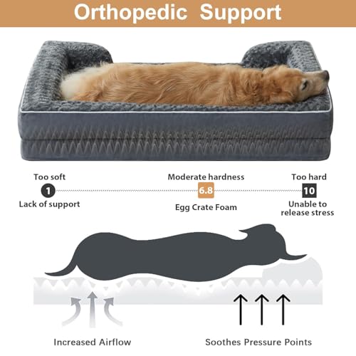 Orthopedic XL Dog Bed with Washable Removable Cover and Non-Slip Bottom E661921