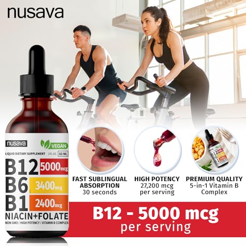 (2 Pack) Vitamin B12 Liquid Drops, 5000 mcg with Vitamin B6, 80 Servings X78618