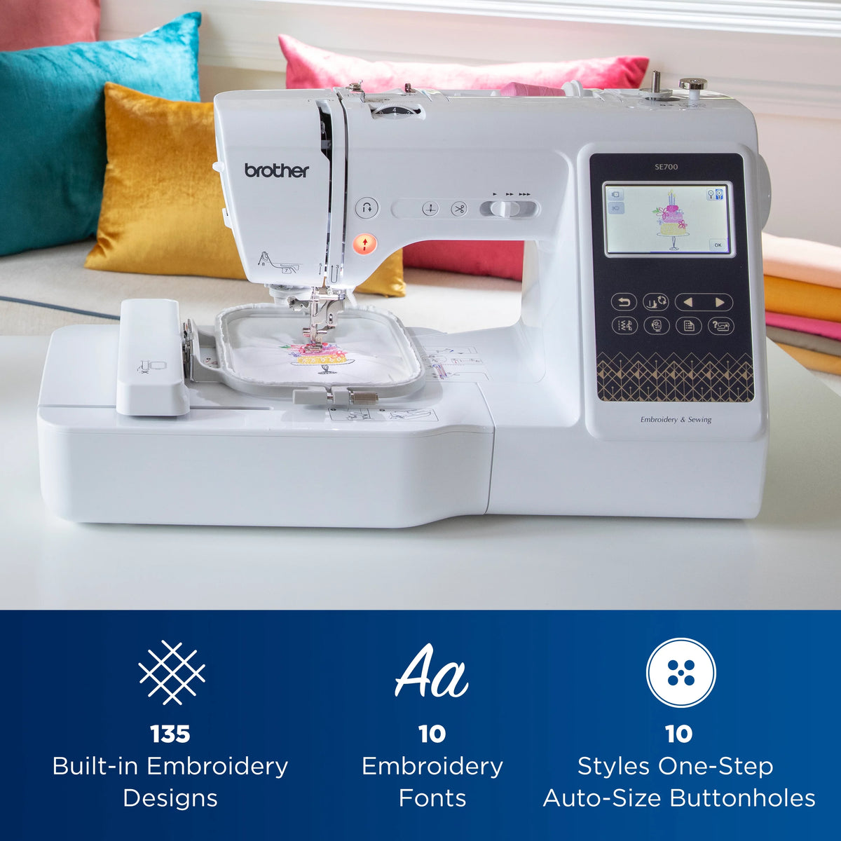 Computerized Sewing & Embroidery Machine with Built-in Designs & Wireless Connectivity L658622