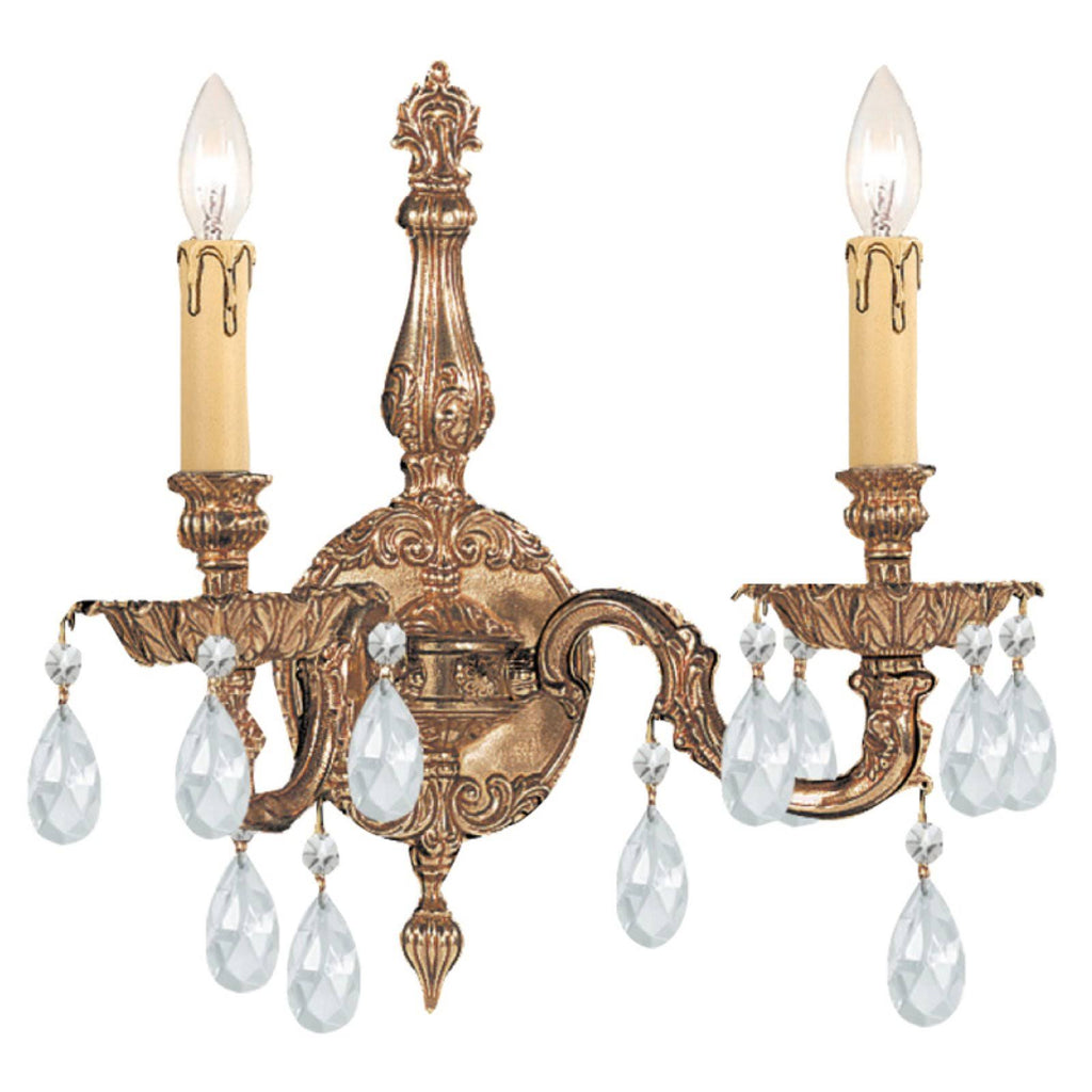 2 Light Crystal Brass Wall Mount N992