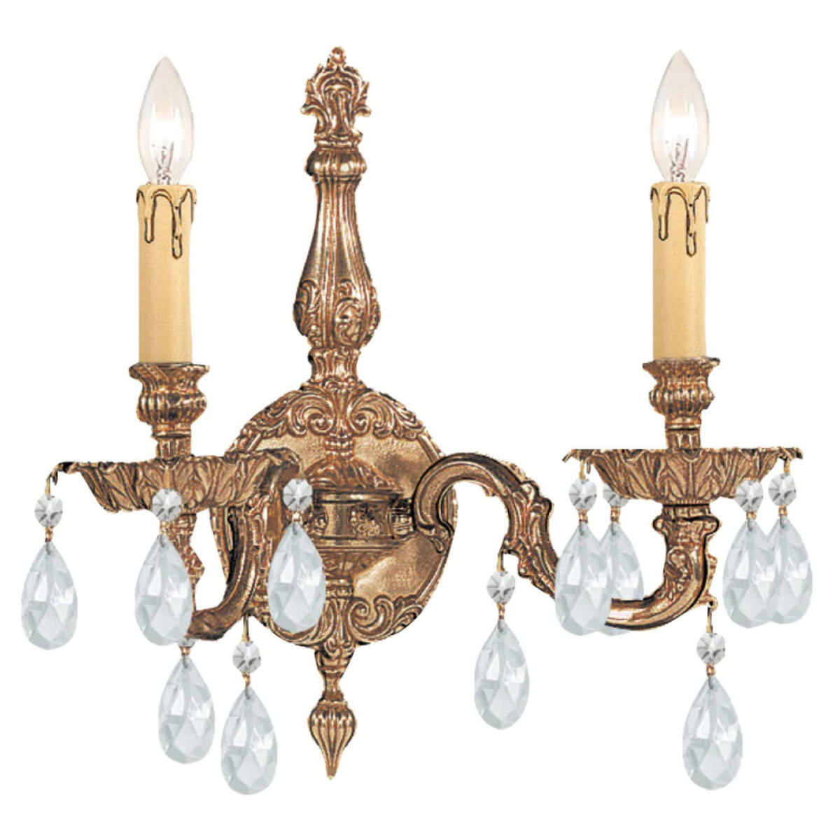 2 Light Crystal Brass Wall Mount N992