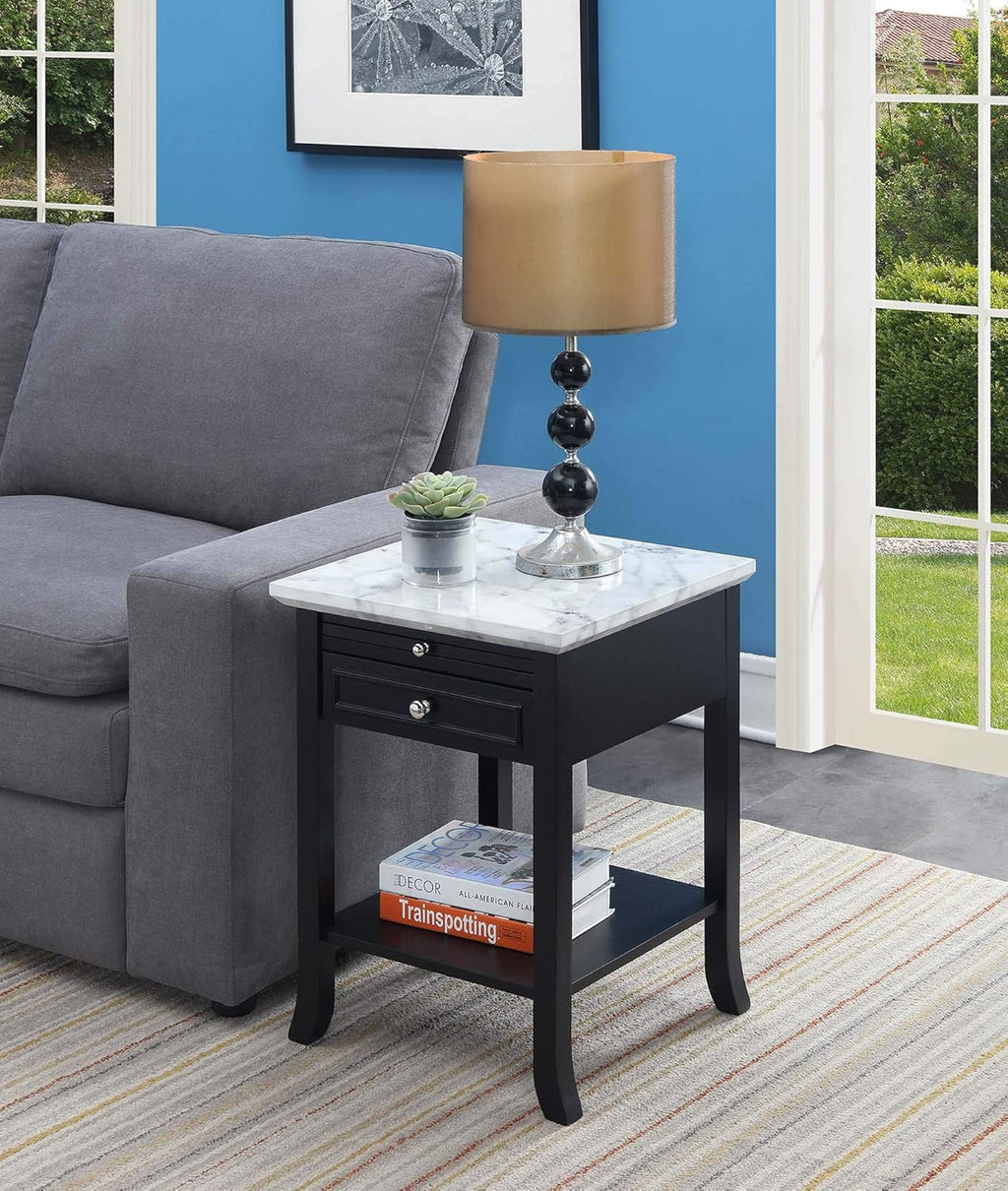 White End Table with Drawer and Slide U2490