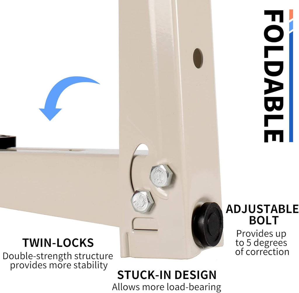 Mini Split Wall Mounting Bracket with Level, Measurement on Top Rail, Pack of 2 N45758