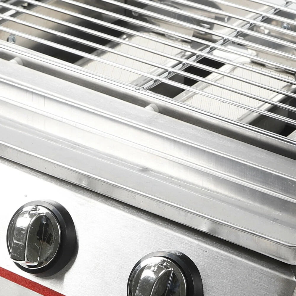 3 Burners Commercial Gas Grill Stainless Steel Y5051