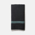 Charcoal/Aqua Laundered Linen Tea Towels, Set of 2 N58873