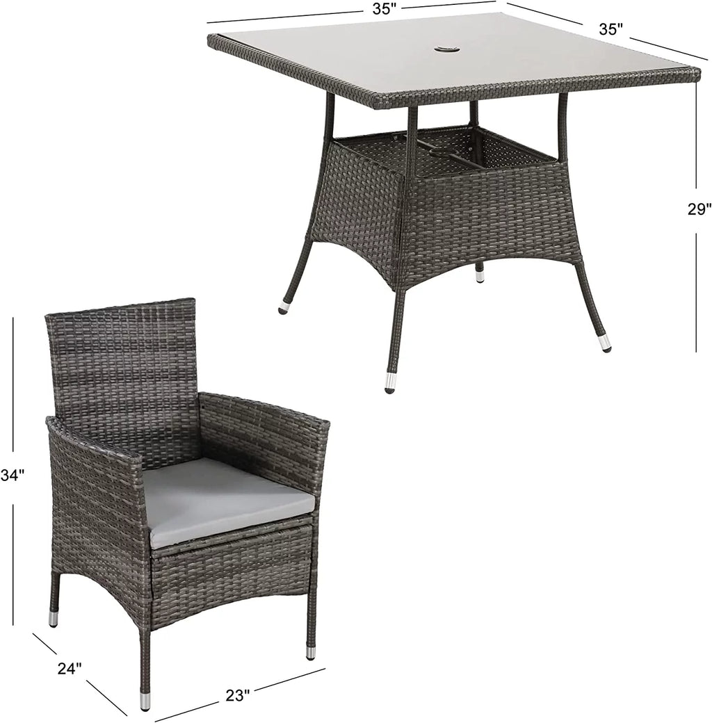 5 Piece Outdoor Wicker Patio Dining Set Z4270