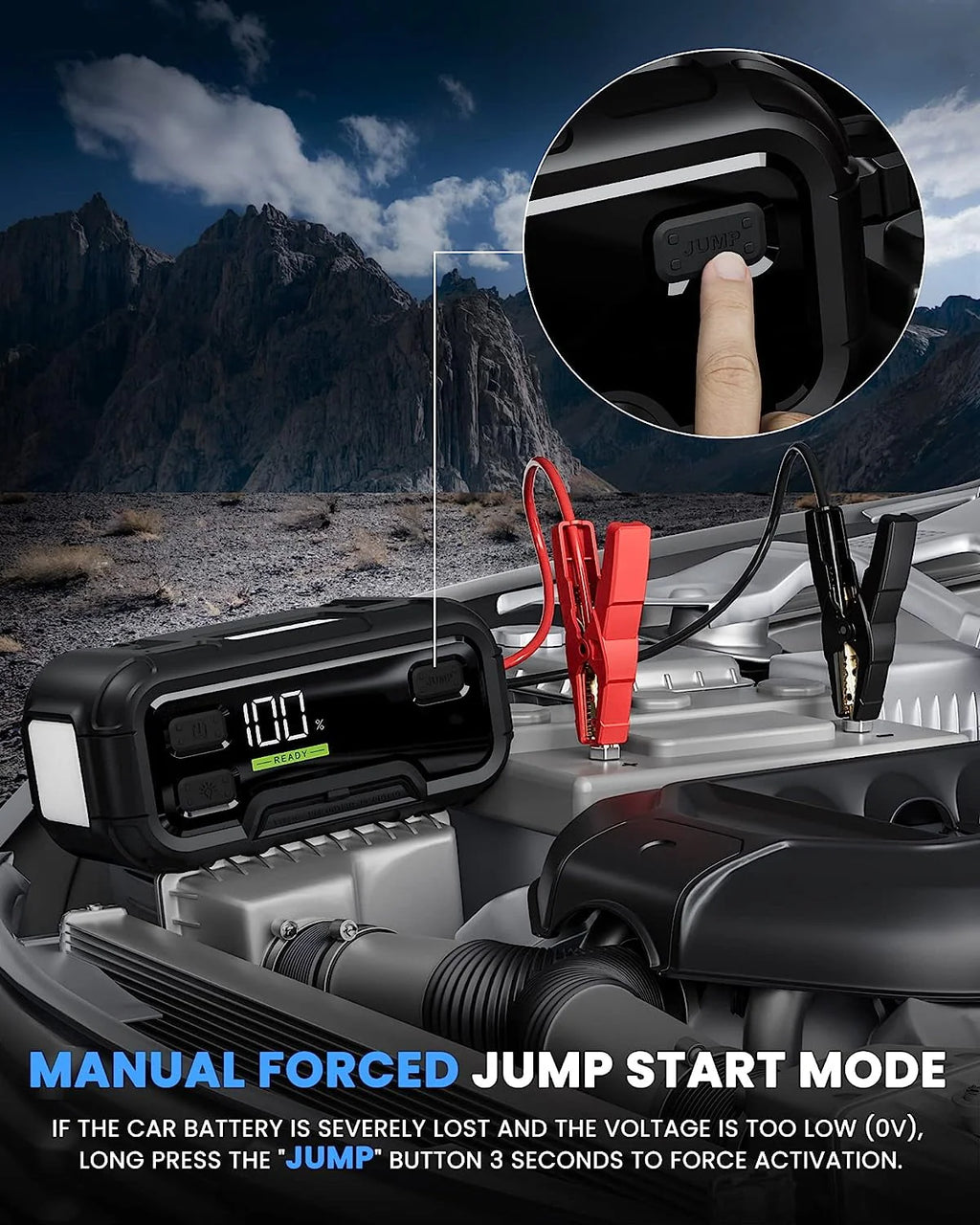 6000A 32000mAh 12V Jump Starter with LED Display M1742
