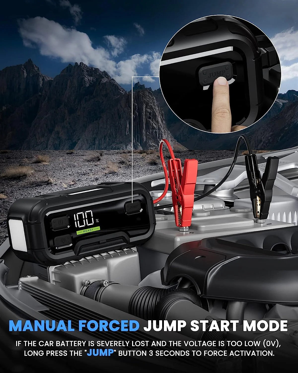 6000A 32000mAh 12V Jump Starter with LED Display M1742
