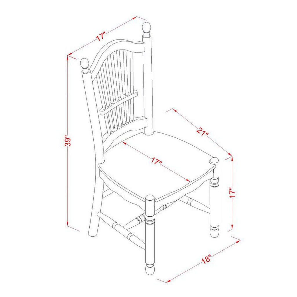 7-piece Wood Dining Table and Chair Set in Cherry E655