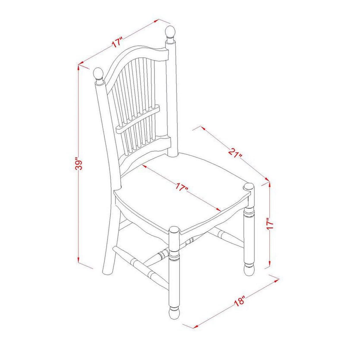 7-piece Wood Dining Table and Chair Set in Cherry E655