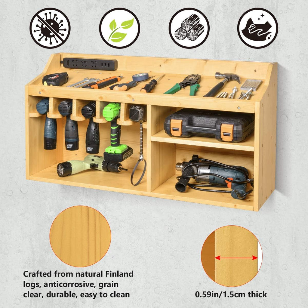 Large Power Tool Organizer with 5 Drill Hanging Slots Z222931