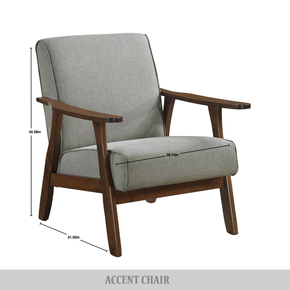 Dark Grey Upholstered Linen Accent Chair N43132