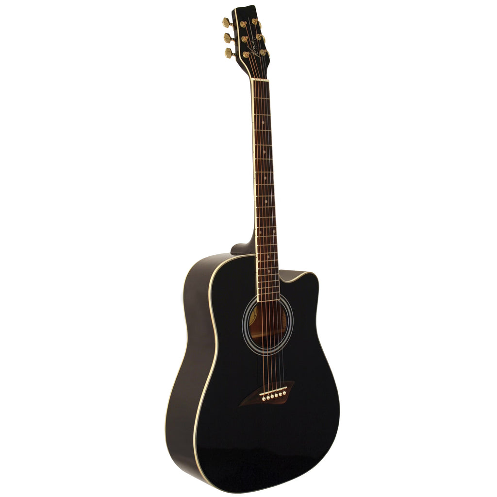 Black Acoustic Dreadnought Cutaway Guitar with Spruce Top G22809