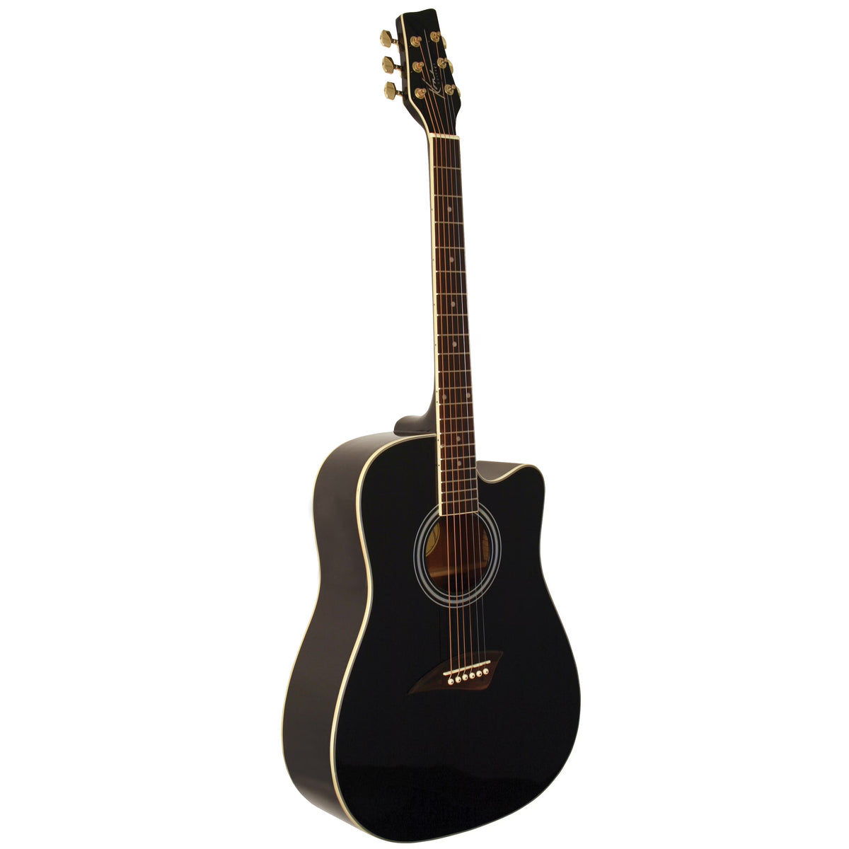 Black Acoustic Dreadnought Cutaway Guitar with Spruce Top G22809