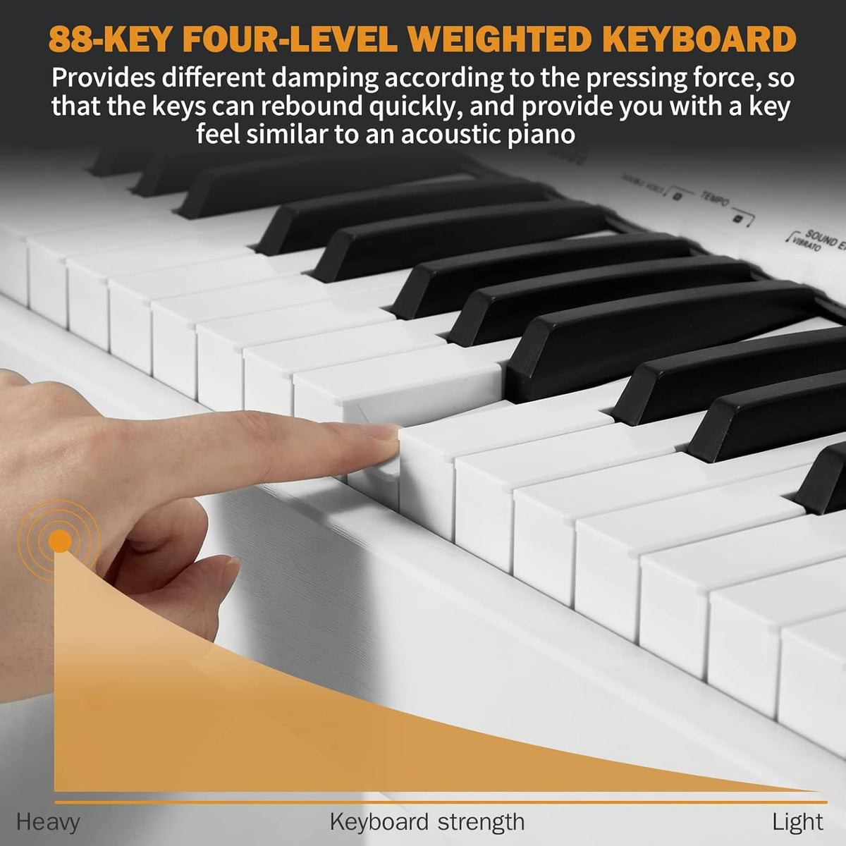 White 88 Key Weighted Digital Piano with Wooden Furniture Stand A6786