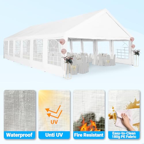 20x40Ft Heavy Duty Outdoor Canopy Tent with Storage Bags Q662