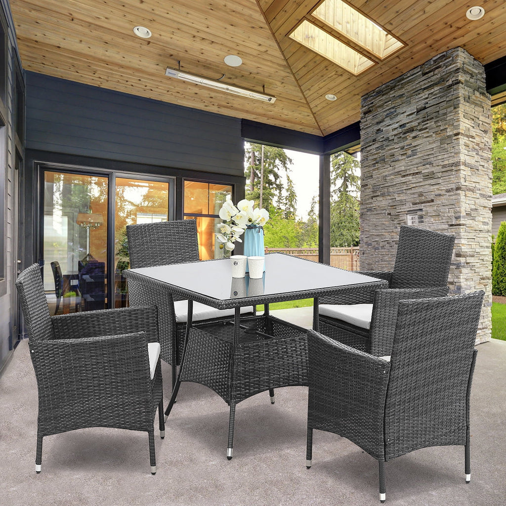 5 Piece Outdoor Wicker Patio Dining Set Z4270