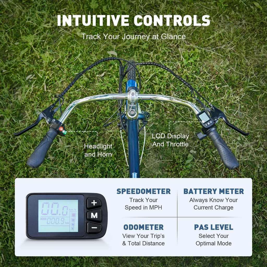 24 Inch 350W Electric Tricycle 36V 10Ah Navy X22381