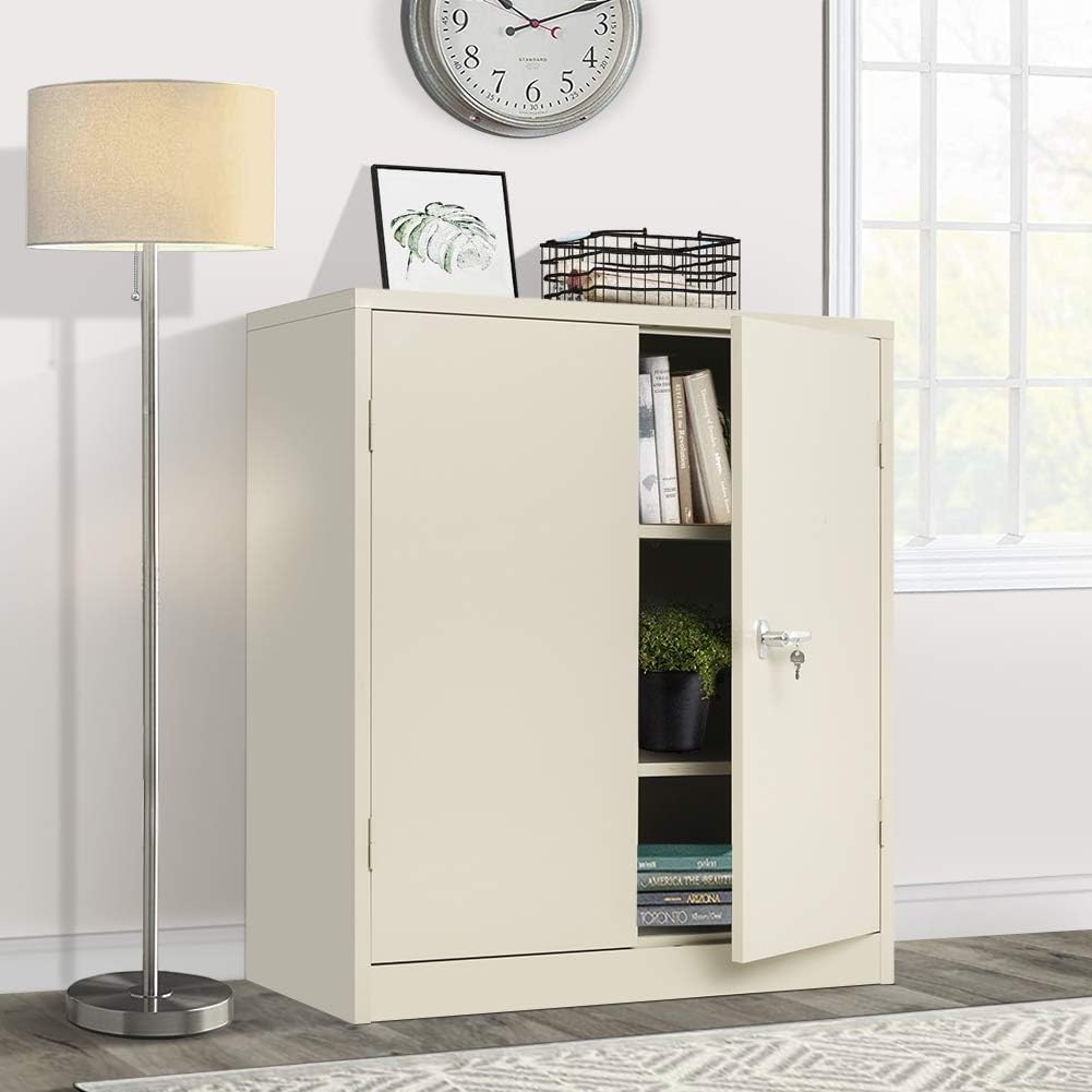 Lockable Steel Storage Cabinet with Doors and Shelves M20762