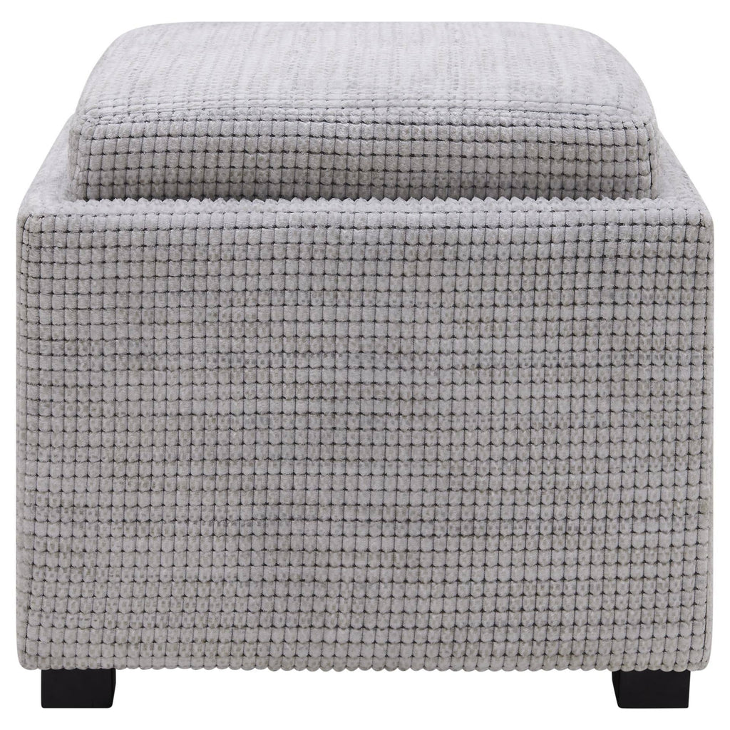 Fabric Storage Ottoman with Tray E386923