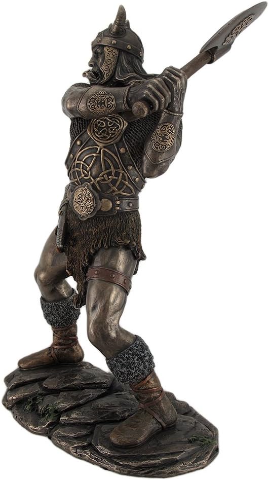 11.25 Tall Viking Axe Warrior Battle Stance Cold Cast Resin Antique Bronze Finish Pack of 2 M287