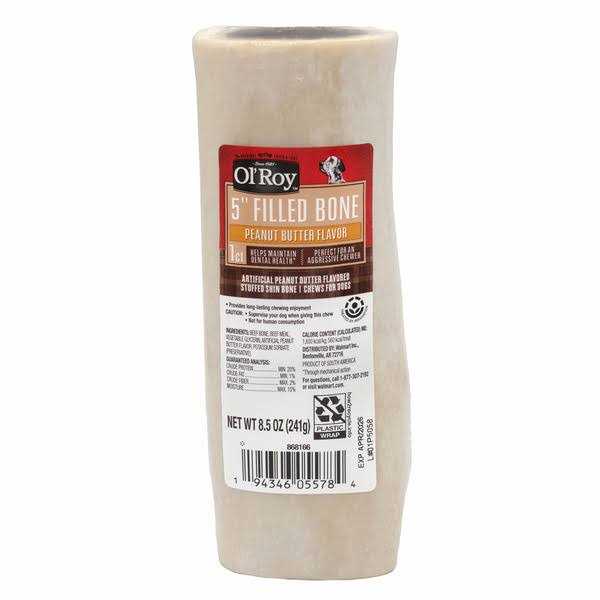 5 inch Stuffed Shin Dog Chew Bone A9719